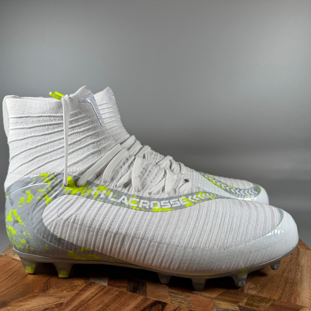 Under Armour Highlight 2 MC Men's Lacrosse‎ Cleats High Top White Size 10.5